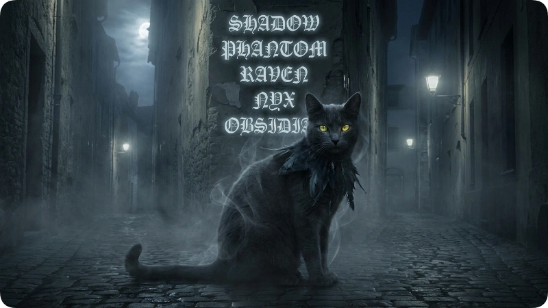 dark and mysterious gray cat names