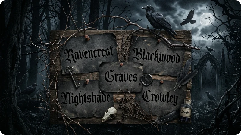 dark gothic unique last names