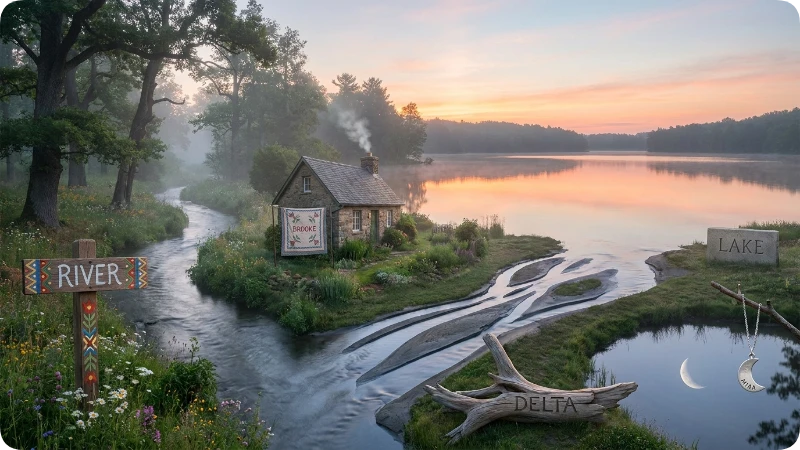 river and lake names with calm energy