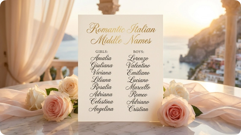 Romantic Italian Middle Names