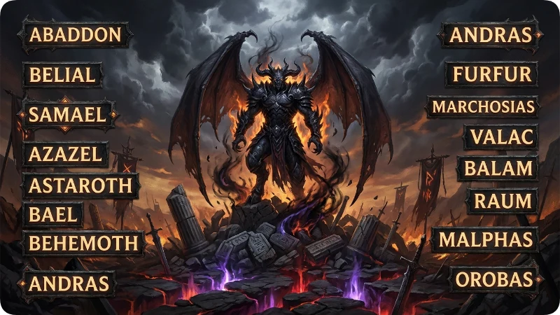 Dark Powerful Male Demon Names