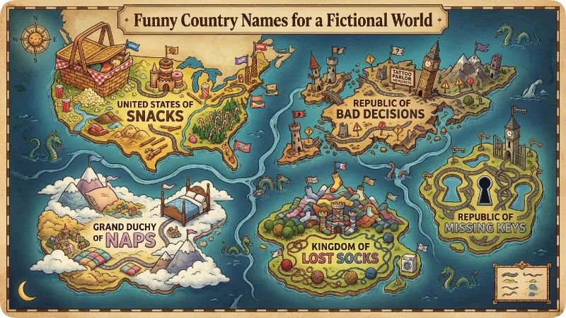 Funny Country Names Fictional World