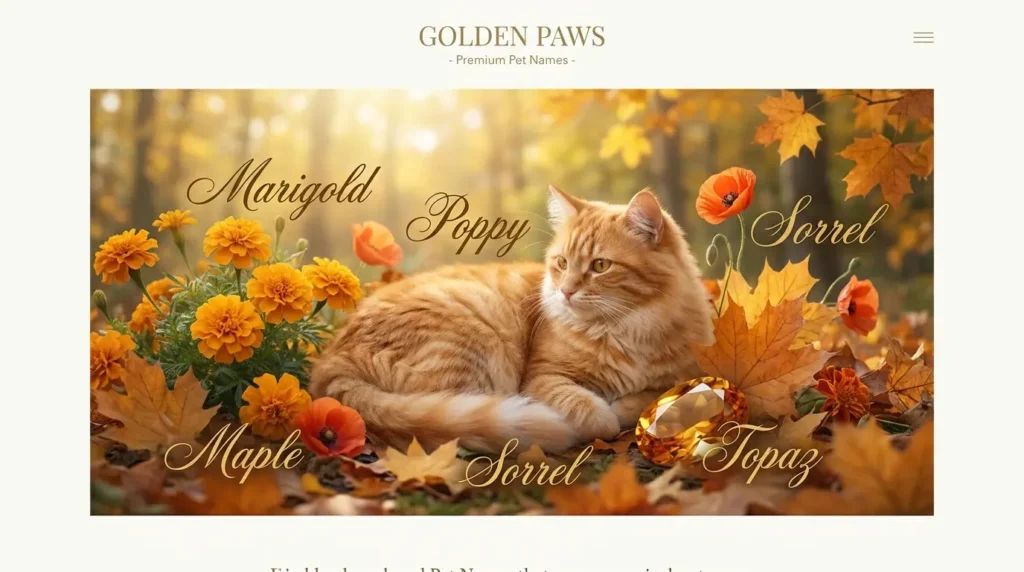 Nature Ginger Cat Names
